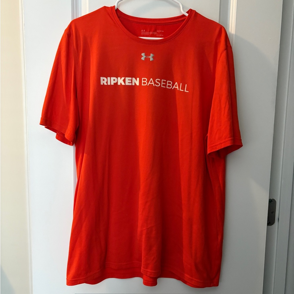Men’s Bright Orange “Ripken Baseball” Under Armour T-Shirt Size: L